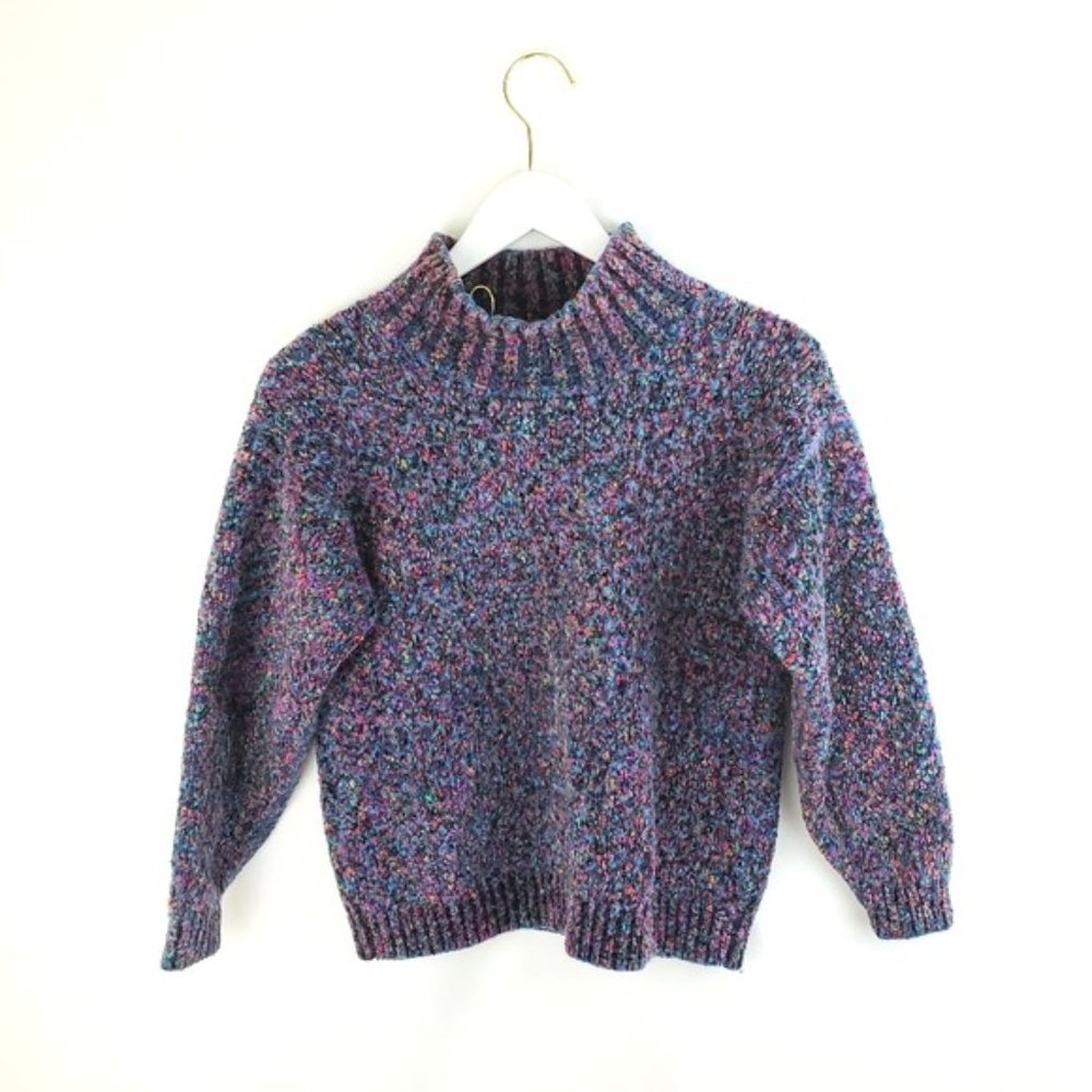 Vintage • Express • Tricot Mockneck Sweater • Multi Colored • XS